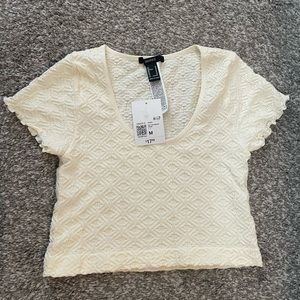 Forever 21 Cream Crop Top - Size M